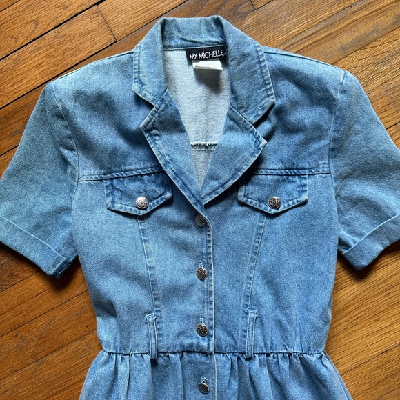 Vtg 90s Denim Dress Small - Picture 4 of 5